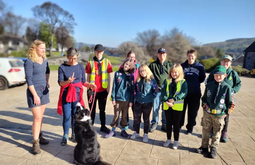 Group of people preparing for a litter pick in Dufftown