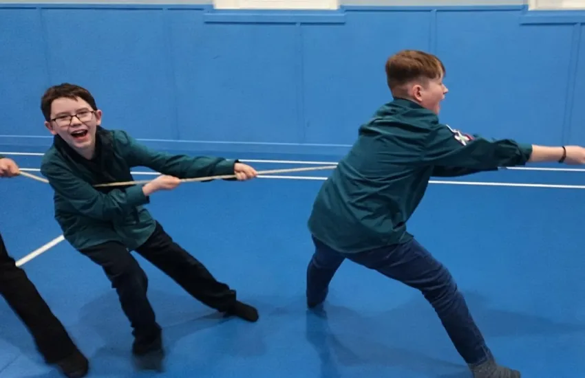 Scouts enjoying tug-o-war