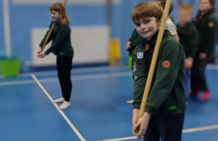 Cubs tossing the caber