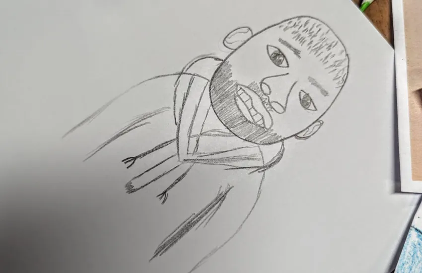 a drawing of chief scout Dawyne Fields