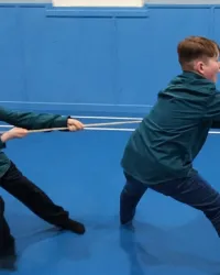Scouts enjoying tug-o-war