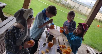 Beavers making campfire treats