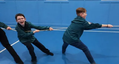 Scouts enjoying tug-o-war
